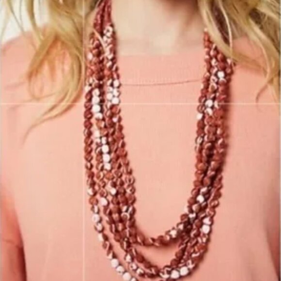 New J.Jill Gorgeous Pure Jill Orange Tie-Dye-Print Multistrand Bead Necklace $64 - Picture 6 of 8